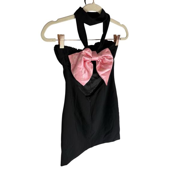 Nana Jacqueline Samba Mini Dress Halter Neck Bow Party Cocktail Evening Black XS - Picture 7 of 12